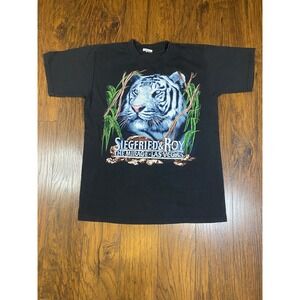 VTG Siegfried And Roy At The Mirage White Tiger T-Shirt Black